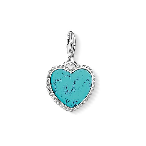 Thomas Sabo Anhängeschmuck aus 925er Silber mit türkisfarbenem Herz.