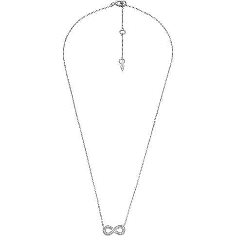 Fossil Collier Femme en Argent Sterling 925 avec Zircone Cubique Infini.