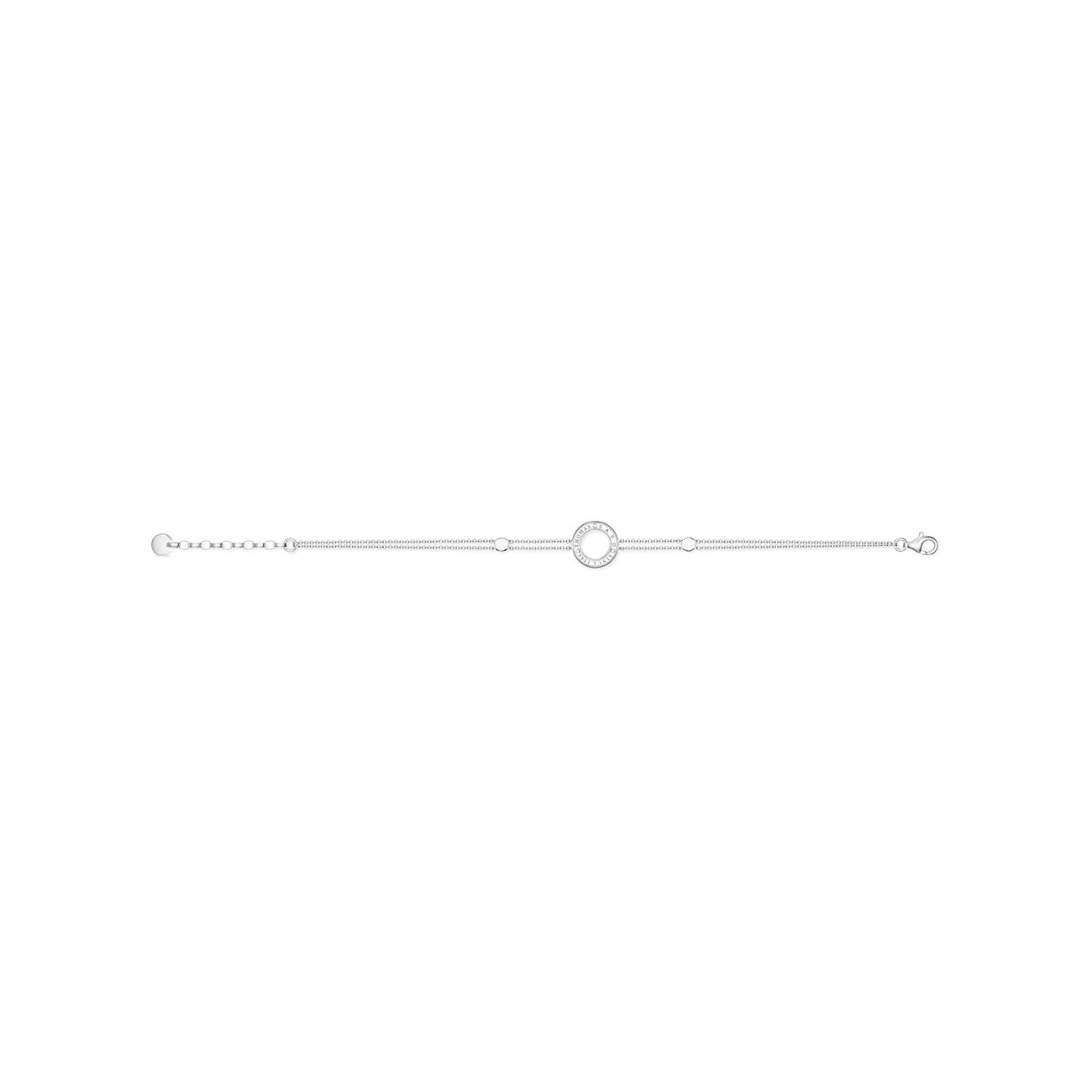 Thomas Sabo Armband aus 925er Silber mit Zirkonia und Karabinerverschluss.