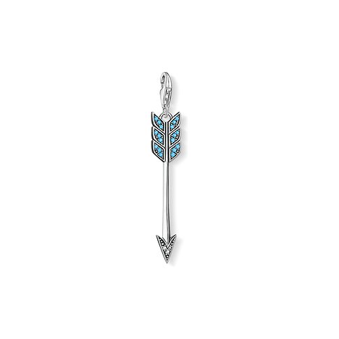 Thomas Sabo Anhängeschmuck aus 925er Silber mit blauen Steinen und einem Zirkonia.