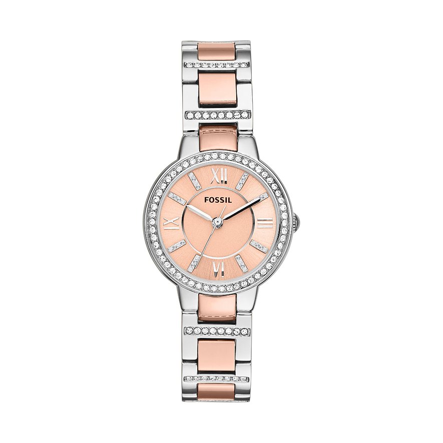 2. Chance - Fossil Damenuhr ES3405, Glasstein, Damen, Edelstahl, Armband: Edelstahl, Quarz, analog