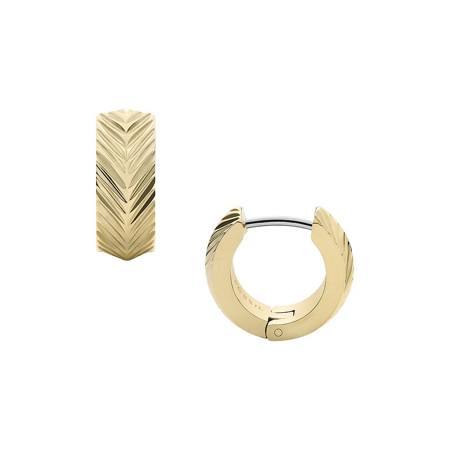 2. Chance - Fossil Creolen, Damen, Edelstahl, gold