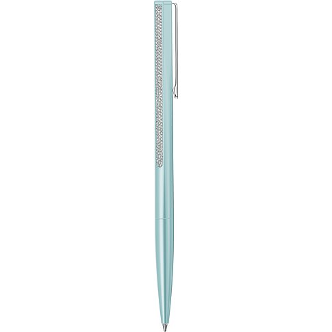 Swarovski pen van metaal met Swarovski-kristallen, mintkleurig.