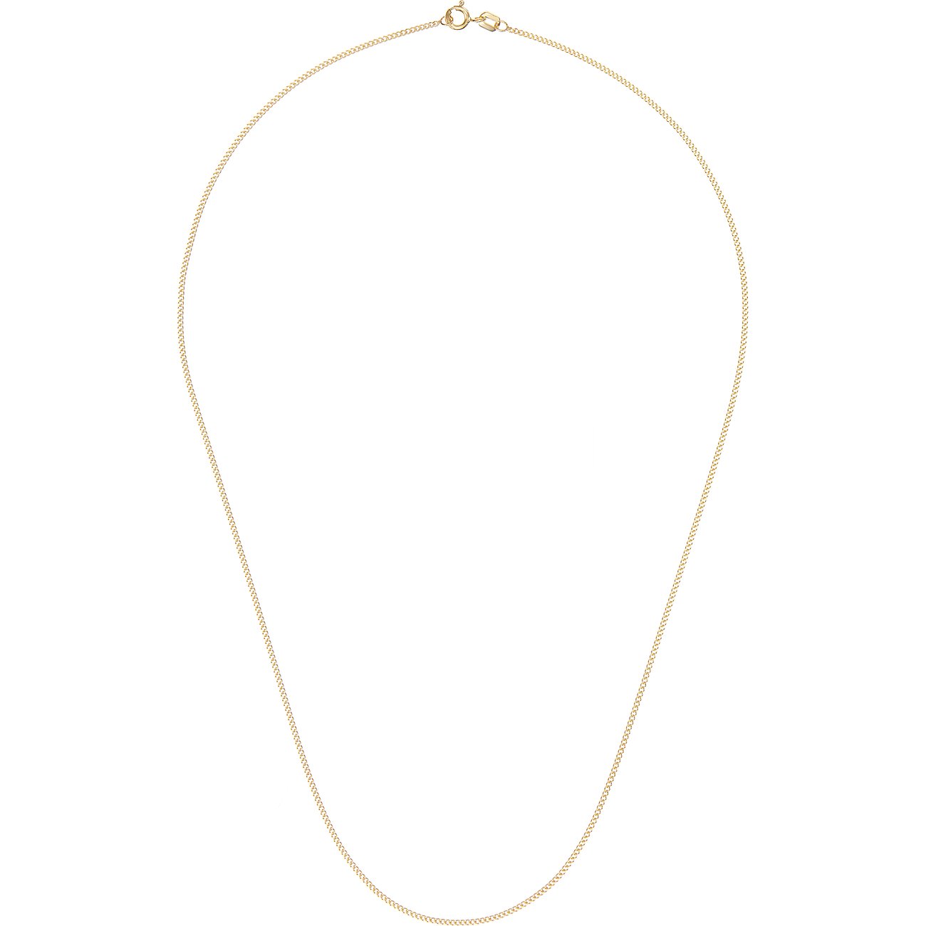 FAVS 375er Gelbgold Halsschmuck mit einem Kettchen, das zu einem Oval geformt ist und einen Karabinerverschluss hat.