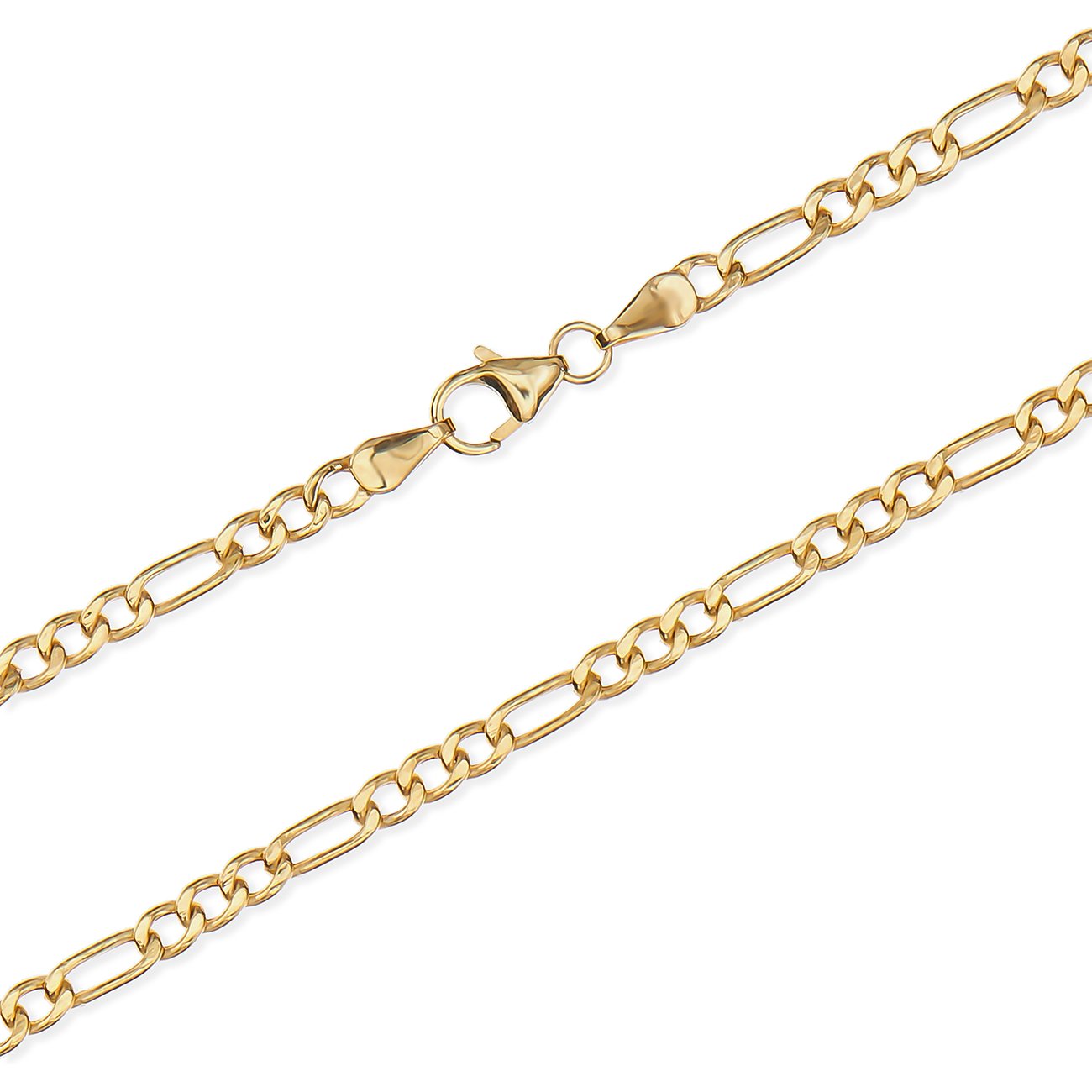 FAVS halsketting van 375 geelgoud met karabijnsluiting en Figaro-ketting.
