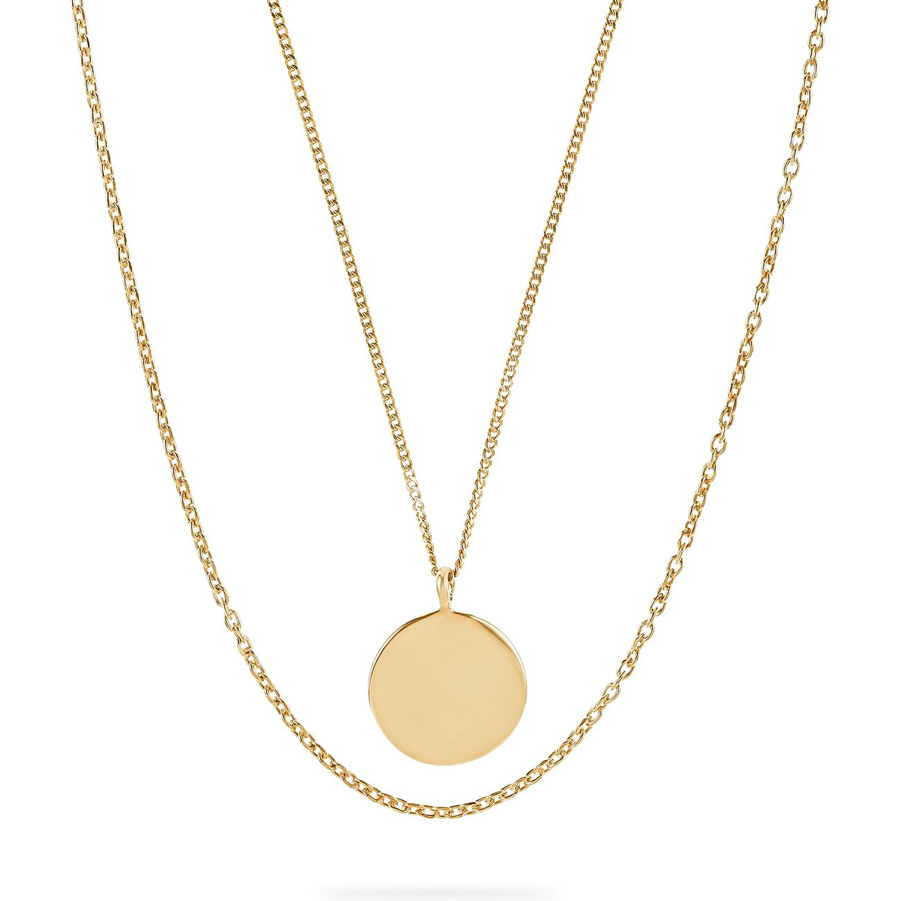 FAVS Halsschmuck aus 925er Silber mit runder Scheibe.