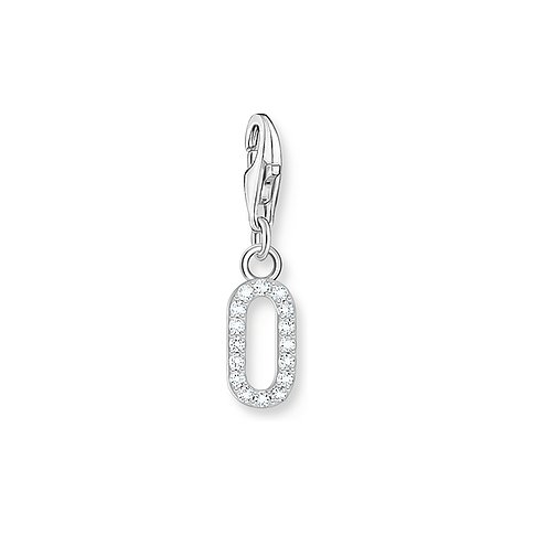 Thomas Sabo Anhängeschmuck aus 925er Silber in Form des Buchstabens O, besetzt mit funkelnden Zirkonia-Farbsteinen.