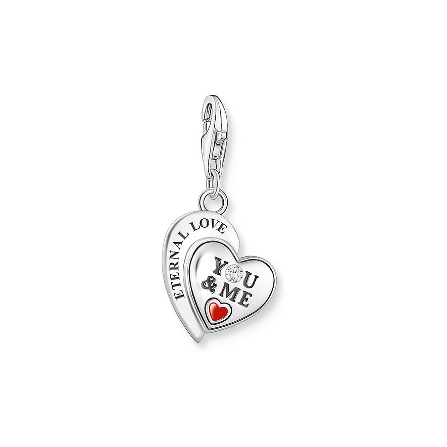 Thomas Sabo Charm Sterling Silver, Infinity, Zirkonia, Damen, 925er Silber, Emaille, silber