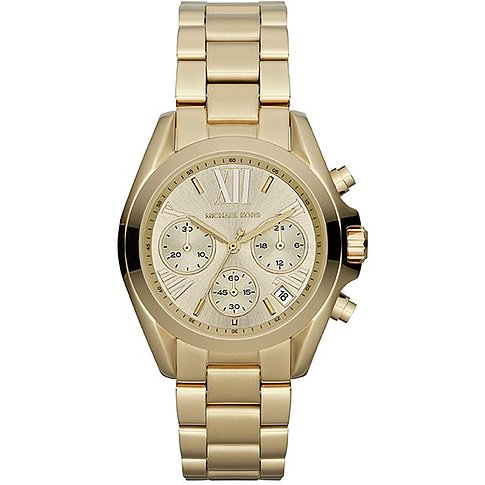 Michael Kors Damenuhr mit Edelstahlgehäuse, analog, mit Chronograph.