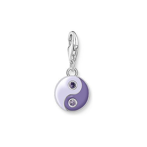 Thomas Sabo Anhänger aus 925er Silber mit lila Zirkonia im Yin-Yang-Design.