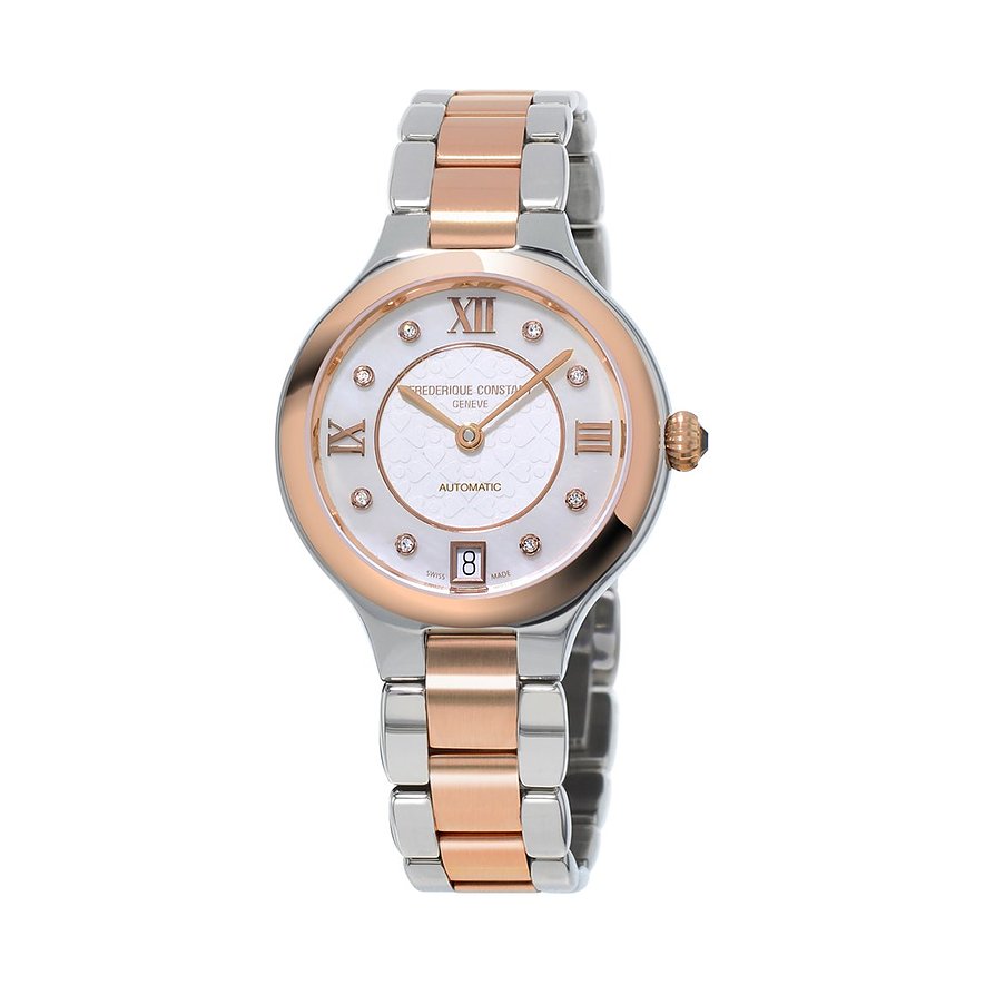 2. Chance - Frederique Constant Damenuhr, Damen, 585er Edelstahl, Armband: Edelstahl, Automatik, analog