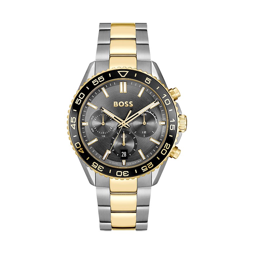 Boss Herrenuhr Runner 1514144, Herren, Edelstahl, Armband: Edelstahl, Quarz, analog