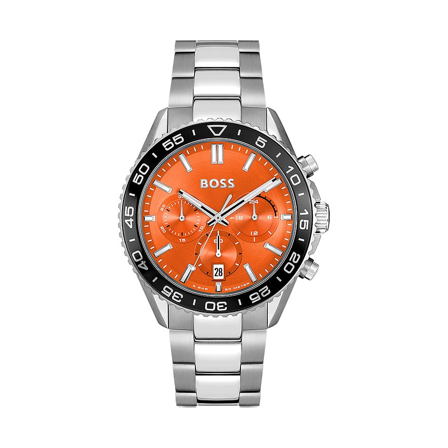 Boss Herrenuhr Runner 1514162, Herren, Edelstahl, Armband: Edelstahl, Quarz, analog