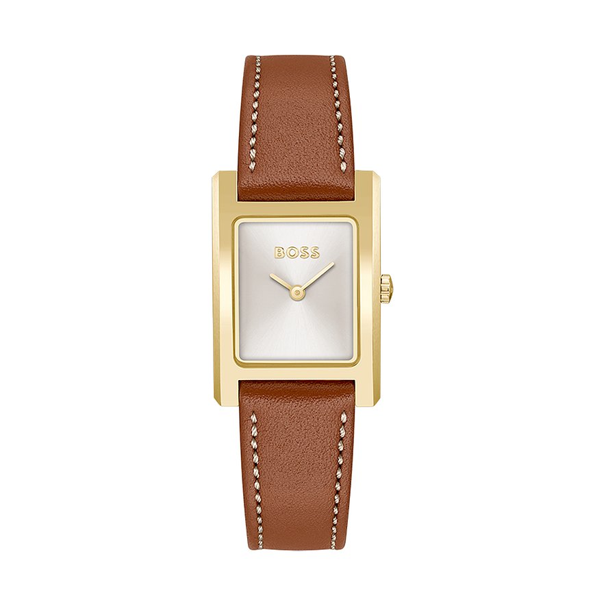Boss Damenuhr Lucy 1502741, Damen, Edelstahl, Armband: Leder, Quarz, analog