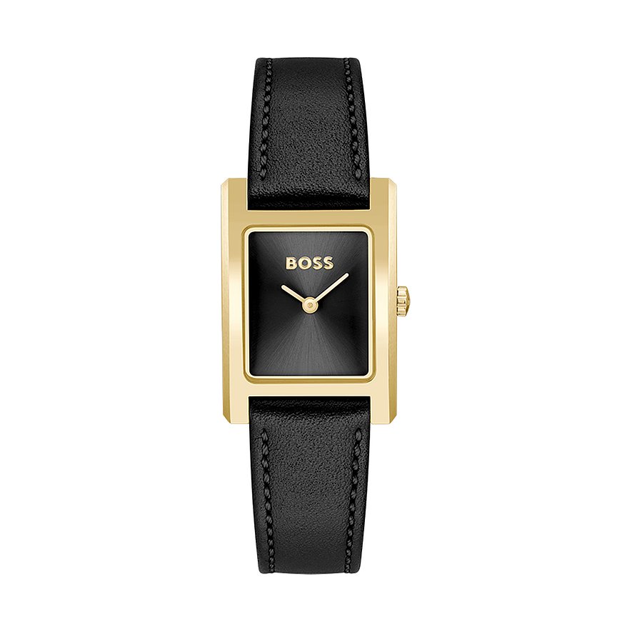 Boss Damenuhr Lucy 1502742, Damen, Edelstahl, Armband: Leder, Quarz, analog