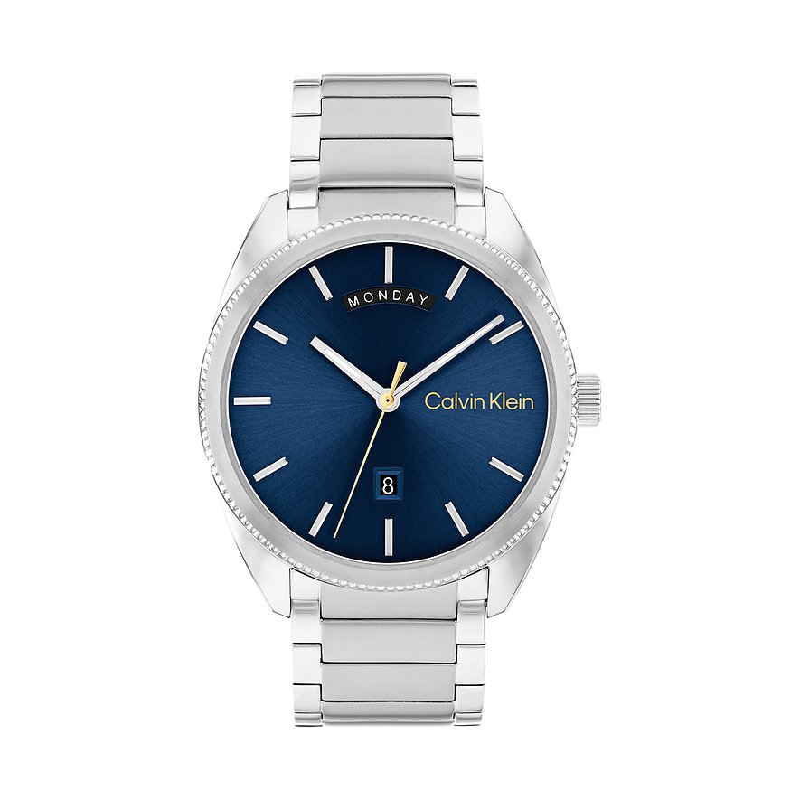 Calvin Klein Herrenuhr Progress 25200446, Herren, Edelstahl, Armband: Edelstahl, Quarz, analog