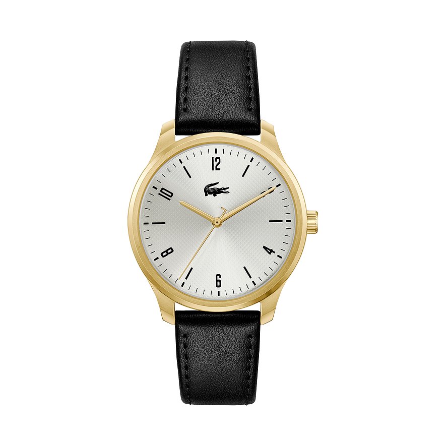 Lacoste Herrenuhr Lisbon 2011324, Herren, Edelstahl, Armband: Leder, Quarz, analog