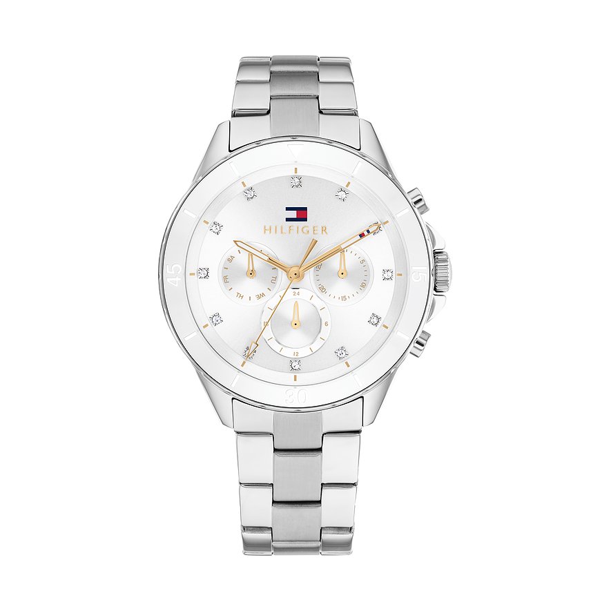 Tommy Hilfiger Damenuhr Sport 1782707, Glasstein, Damen, Edelstahl, Armband: Edelstahl, Quarz, analog