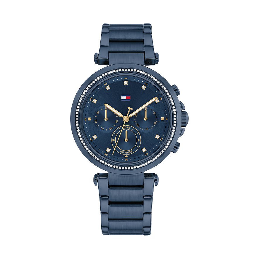 Tommy Hilfiger Damenuhr Classic 1782704, Glasstein, Damen, Edelstahl, Armband: Edelstahl, Quarz, analog