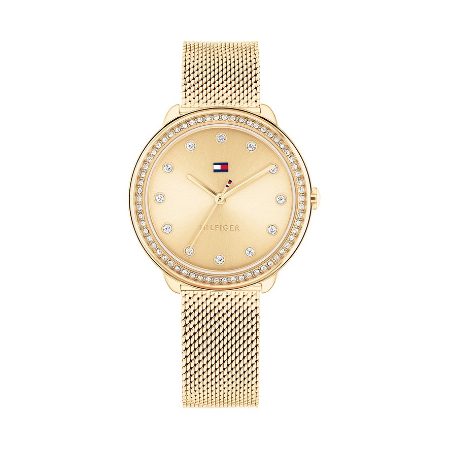 Tommy Hilfiger Damenuhr Classic 1782699, Glasstein, Damen, Edelstahl, Armband: Edelstahl, Quarz, analog