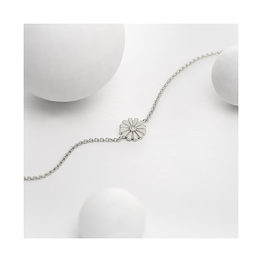 Guido Maria Kretschmer Armschmuck aus 925er Silber mit einer Blumenform und einem Diamanten in der Mitte.