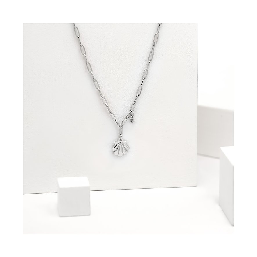 Collier Guido Maria Kretschmer en argent 925 avec coquille pliée et petit diamant.