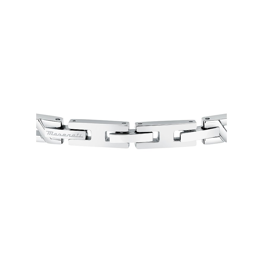 Bracelet Maserati en acier inoxydable, bracelet à maillons avec une finition polie.