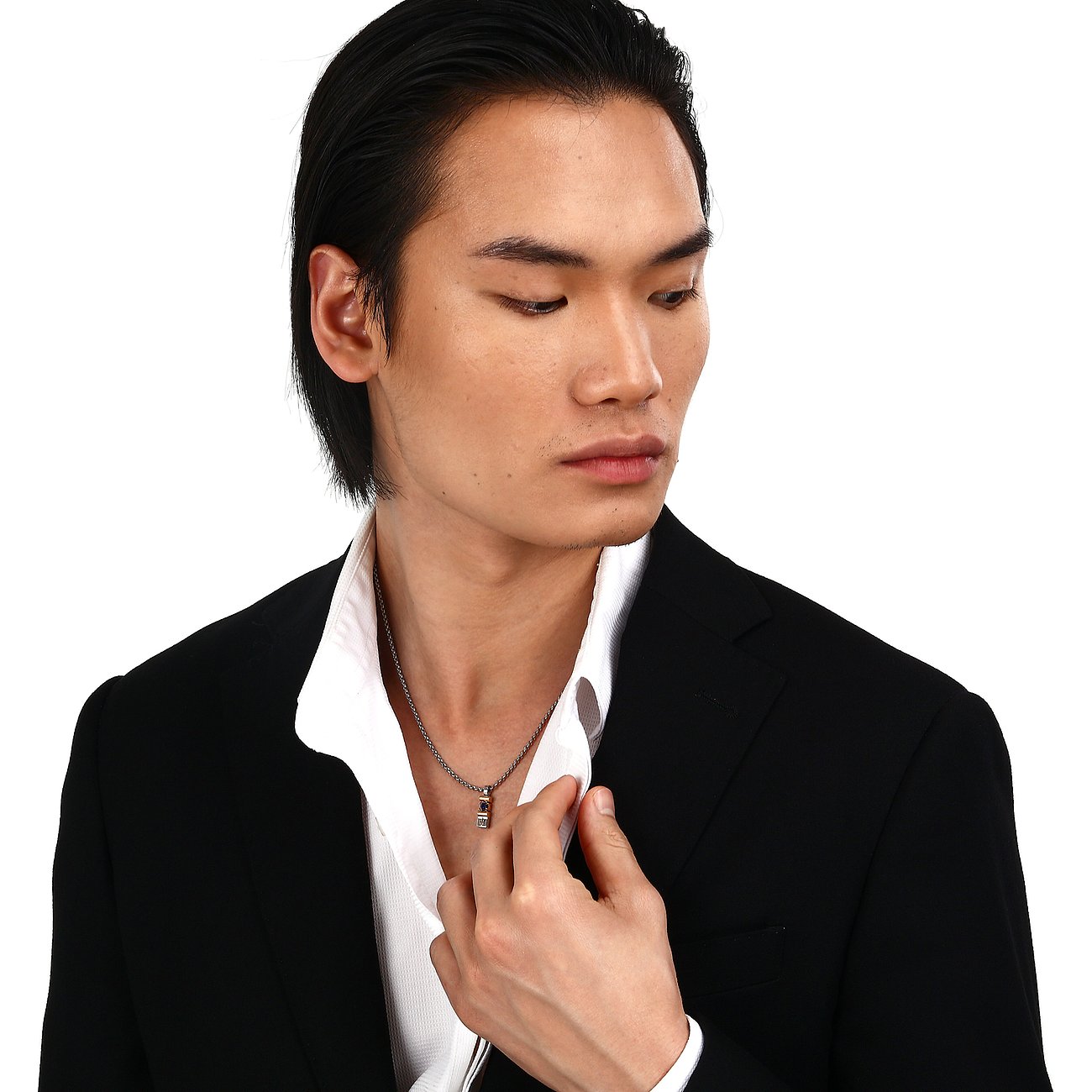 Collier Maserati en acier inoxydable avec saphir.