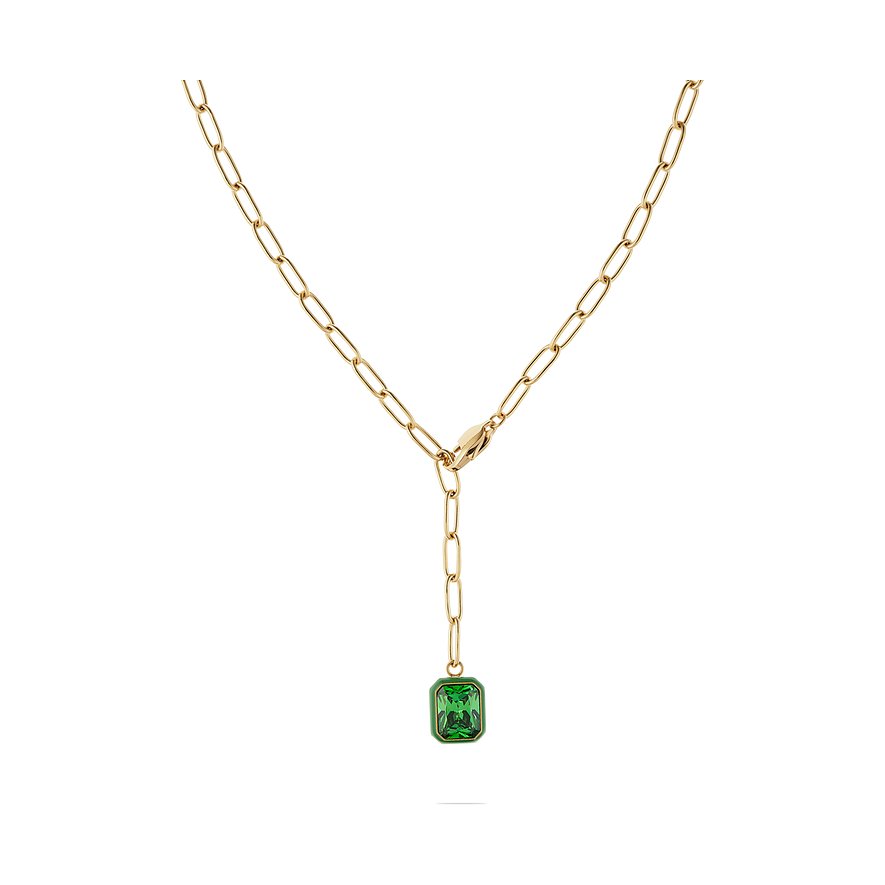 ESPRIT Kette BOLD COLOR, Zirkon, synthetisch, Damen, Edelstahl, Farbstein, gelbgold
