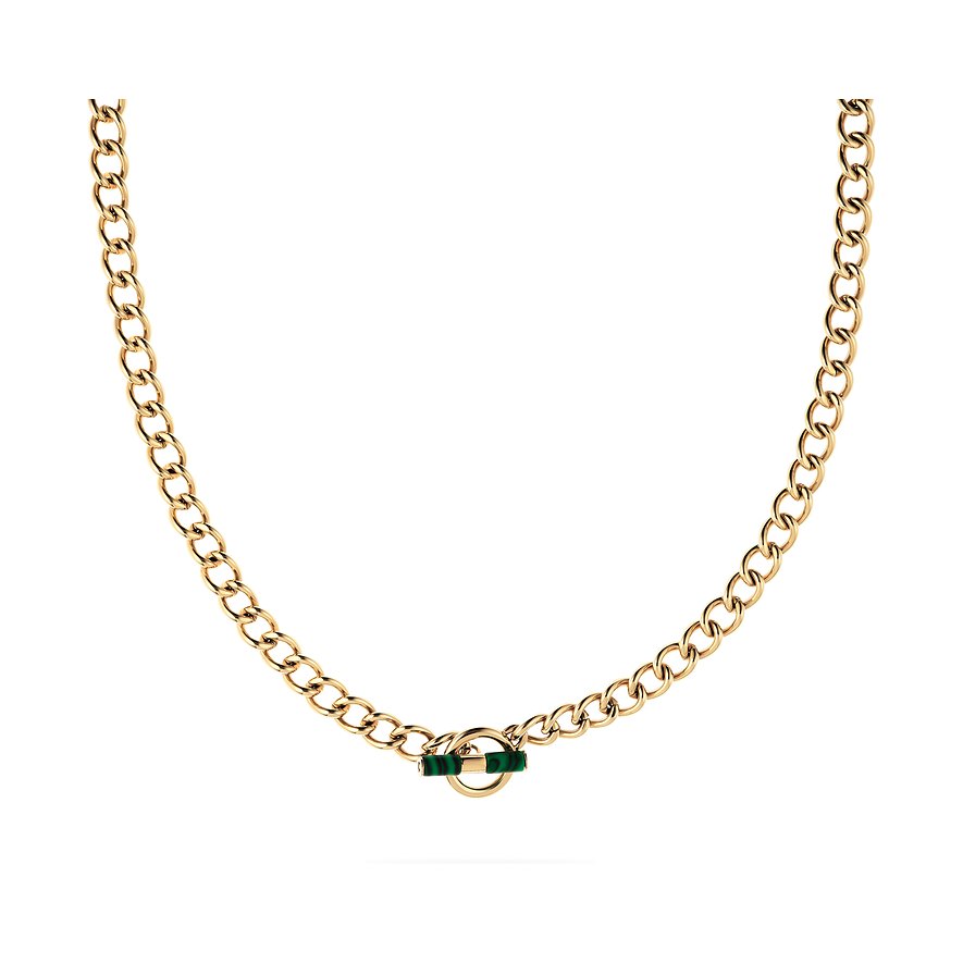 ESPRIT Kette T-BAR, Türkis, Damen, Edelstahl, Farbstein, gelbgold