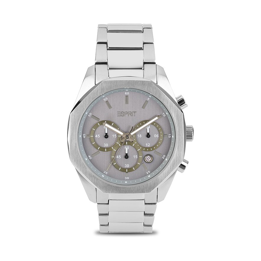 ESPRIT Herrenuhr MEN, Herren, Edelstahl, Armband: Edelstahl, Quarz, analog