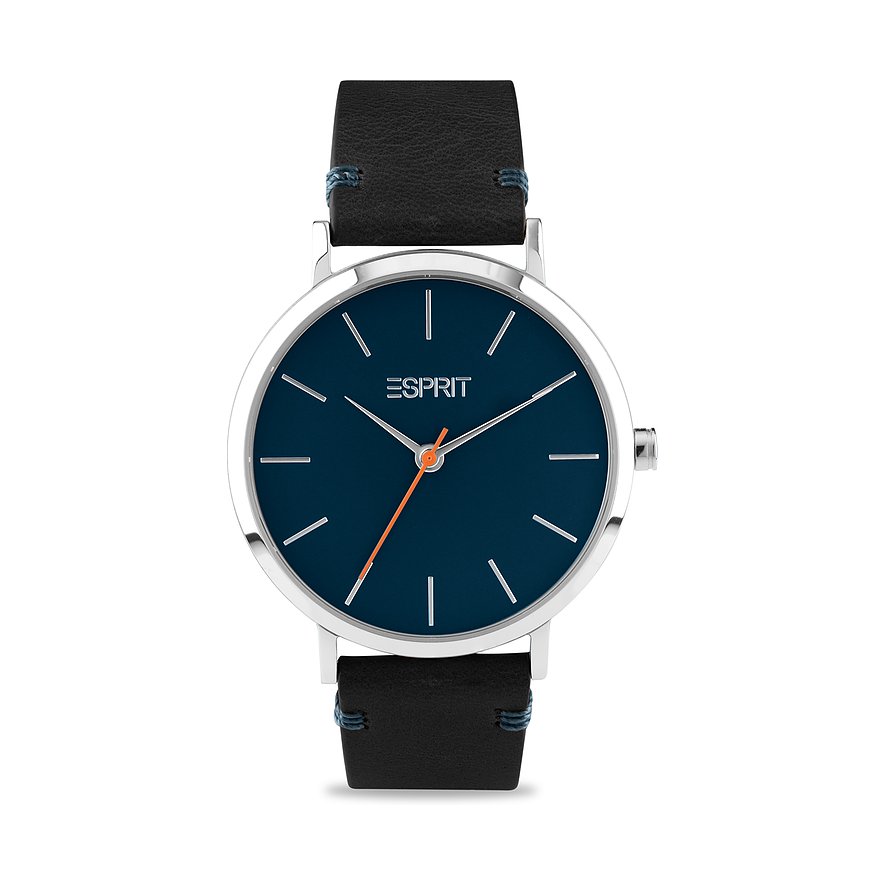 ESPRIT Herrenuhr EVERYDAY, Herren, Edelstahl, Armband: Leder, Quarz, analog