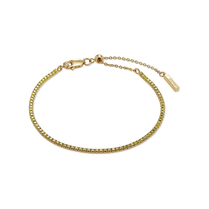 ESPRIT Armband DAZZLING STONES, Zirkon, synthetisch, Damen, 925er Silber, Farbstein, gold, Verschluss: Karabiner