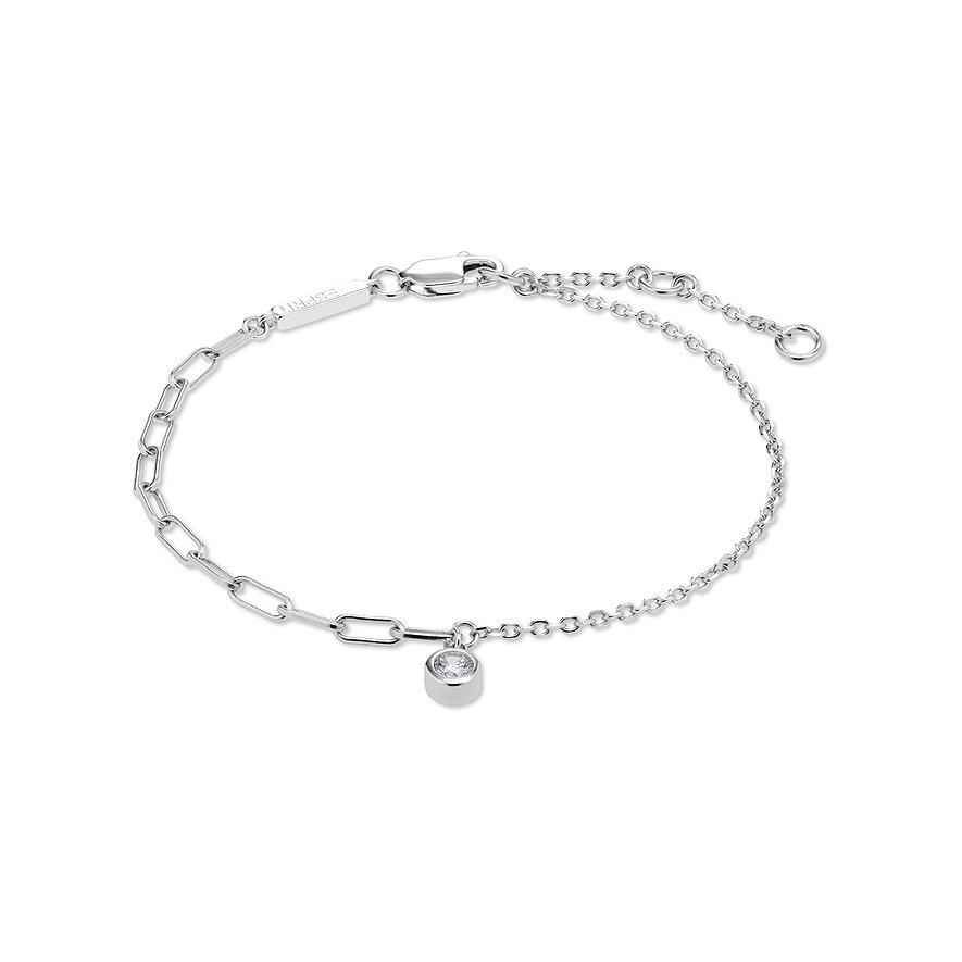 ESPRIT Armband GLOSSY, Zirkon, synthetisch, Damen, 925er Silber, Farbstein, silber, Verschluss: Karabiner