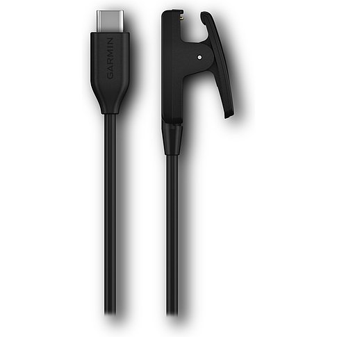 Garmin Ladekabel aus Kunststoff mit USB-C-Anschluss und Ladeclip.