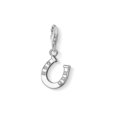Thomas Sabo Anhängeschmuck aus 925er Silber mit quadratischen Steinfassungen.