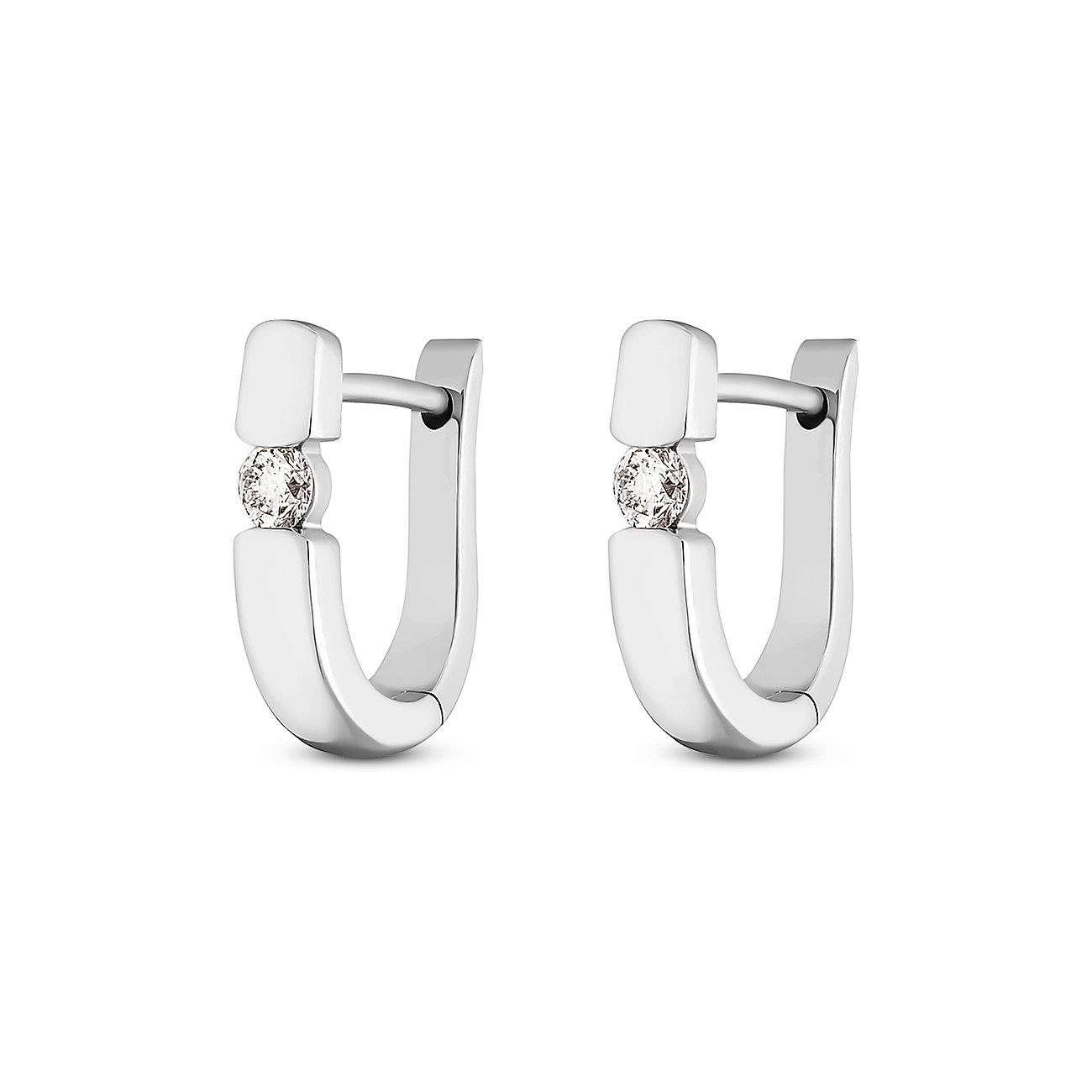 Boucles d'oreilles CHRIST en or blanc 585 avec diamants.