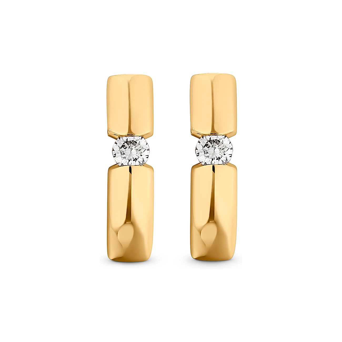 CHRIST Ohrringe aus 585 Gelbgold mit Diamanten.