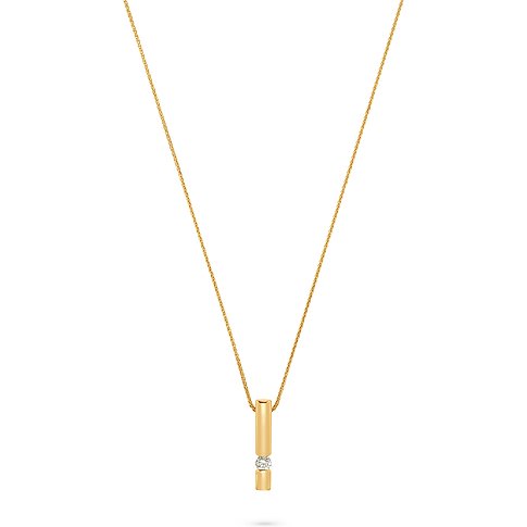 CHRIST halsketting van 585 geelgoud met diamant.