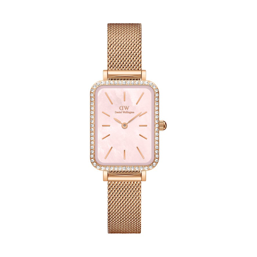 Daniel Wellington Damenuhr Quadro DW.DW00100669, Damen, Edelstahl, Armband: Edelstahl, Quarz, analog