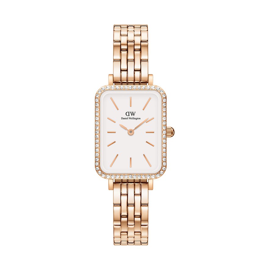 Daniel Wellington Damenuhr Quadro DW.DW00100672, Damen, Edelstahl, Armband: Edelstahl, Quarz, analog