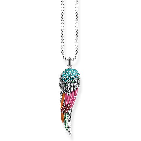 Thomas Sabo Halsschmuck aus 925er Silber mit farbigen Glassteinen.