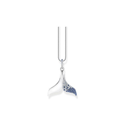 Thomas Sabo Anhänger aus 925er Silber mit blauen und weißen Steinen.