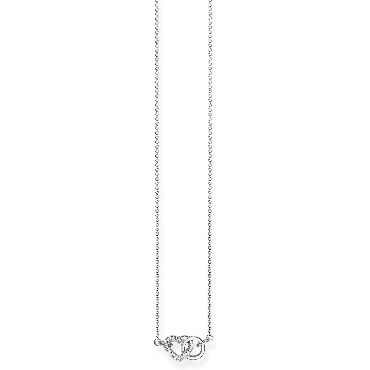 Thomas Sabo Halsschmuck aus 925er Silber mit Steinen, Herz-Anhänger.
