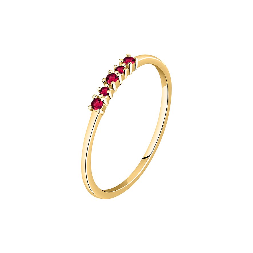 Live Diamond Damenring, Rubin, Lab Grown, Damen, 375er Gelbgold, recycelt, gelbgold, Größe: 56