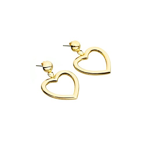 Chiara Ferragni Ohrringe aus Messing, goldfarben, mit Herz-Anhängern.