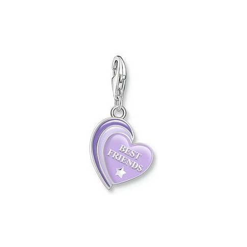 Thomas Sabo Anhängeschmuck aus 925er Silber mit lila Emaille und Stern.
