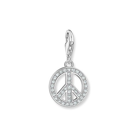 Thomas Sabo Anhänger aus 925er Silber mit Zirkonia, als Peace-Zeichen gestaltet.