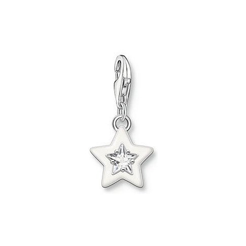 Thomas Sabo Anhänger aus 925er Silber mit Zirkonia und weißer Emaille.