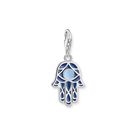 Thomas Sabo Anhängeschmuck aus 925er Silber mit blauer Emaille und Karabinerverschluss.
